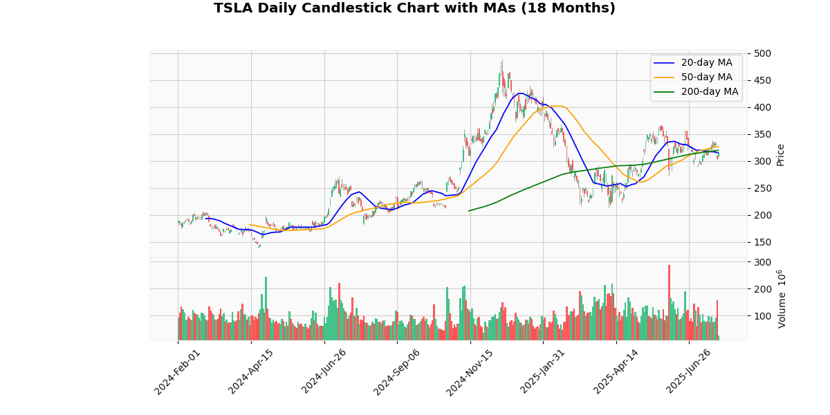 Tesla Inc. (TSLA) Post Earning Analysis TSLA Daily Candlestick Chart