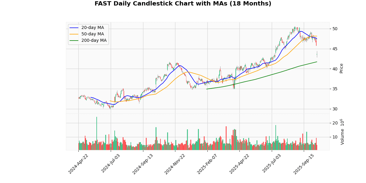 FAST Daily Candlestick Chart