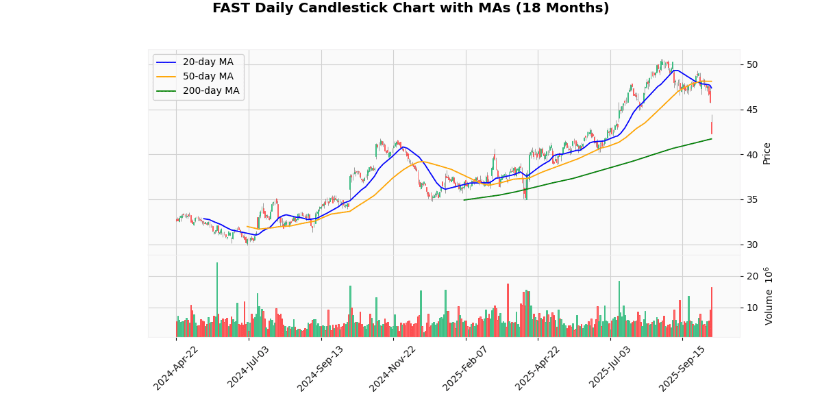 FAST Daily Candlestick Chart