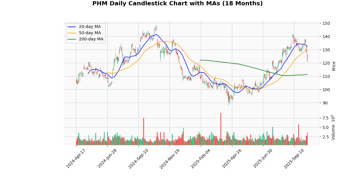 PHM Daily Candlestick Chart