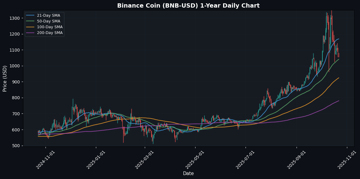 Negative Risk Appetite for Crypto: Market Snapshot Binance Coin Daily Chart