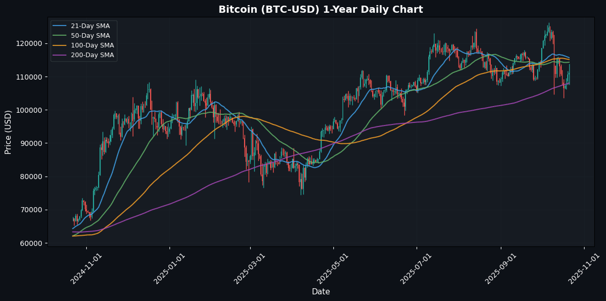 Crypto Market Snapshot: Binance Coin Drops 1.60% while Bitcoin Shows Resilience when Gold is Weak. Bitcoin Daily Chart