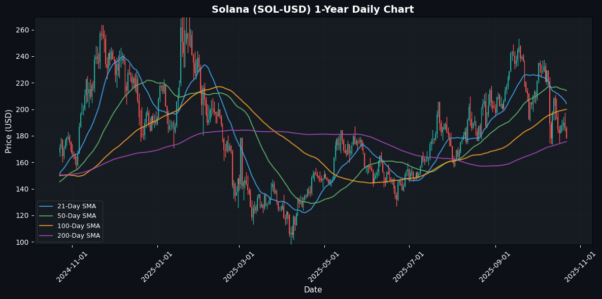 Negative Risk Appetite for Crypto: Market Snapshot Solana Daily Chart